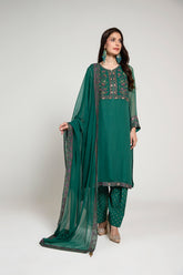3 Piece Chiffon Embroidered Suit (AA5416)